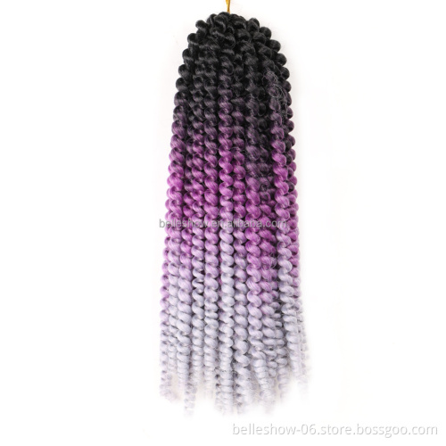 Hot sell wholesale crochet braid fiber spring twist curly spring curl hair crochet braid 12 inch passion twist